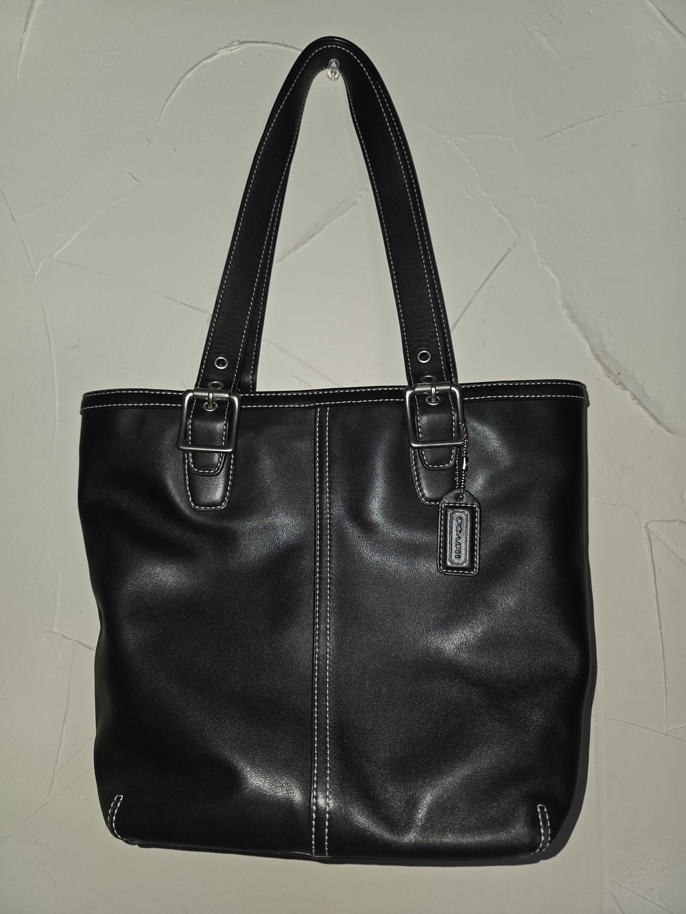 Coach Black Hampton with Contrast Stitching